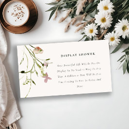 Zacht Blush Meadow Flora Display Shower Baby showe Informatiekaartje