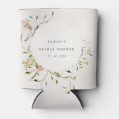 Zacht Blush Meadow Floral Wreated Vrijgezellenfees Blikjeskoeler (Voorkant)