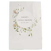 Zacht Blush Meadow Floral Wreated Vrijgezellenfees Medium Cadeauzakje (Achterkant)