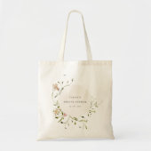 Zacht Blush Meadow Floral Wreated Vrijgezellenfees Tote Bag (Voorkant)
