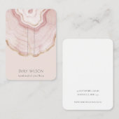 Zacht Blush Roos Gold Agate Marble Hairpin Display Visitekaartje (Voorkant / Achterkant)