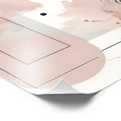 Zacht blush roze en zwart geometrisch poster (Hoek)