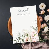 Zacht Blush Roze Groene Pony Floral Ketting Holder Visitekaartje