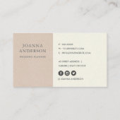 ZACHT BLUSH ROZE GROENE WATERVERF BLOEMIG VISITEKAARTJE (Achterkant)