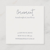 Zacht blush Roze pony Leafy Botanical Floral Logo Vierkante Visitekaartje (Achterkant)