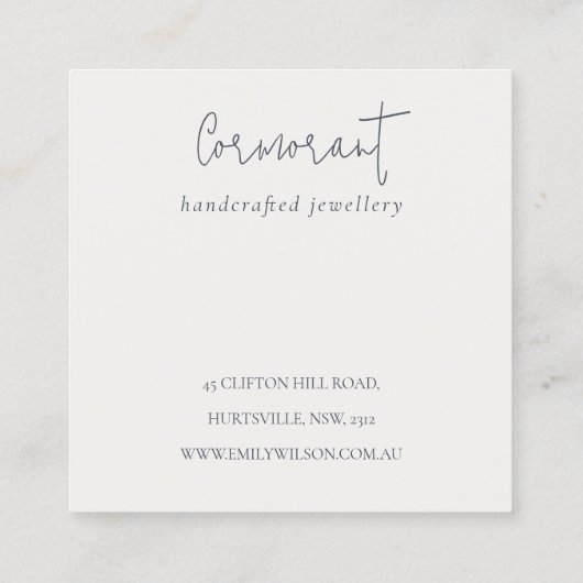 Zacht blush Roze pony Leafy Botanical Floral Logo Vierkante Visitekaartje (Achterkant)