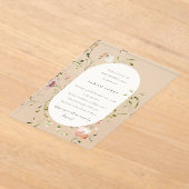 Zacht Blush Waterverf Floral Baby shower Acryl Uitnodigingen (Laagn)