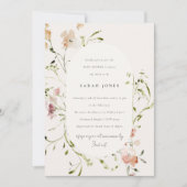 Zacht Blush Waterverf Floral Baby shower Kaart (Voorkant)