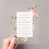 Zacht Blush Waterverf Floral Verloving Acryl Uitnodigingen (Insitu (Draagbaar))