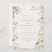 Zacht Blush Waterverf Floral Verloving Kaart (Voorkant)