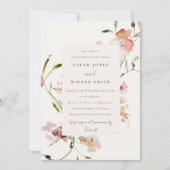 Zacht Blush Waterverf Floral Verloving Kaart (Voorkant)