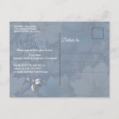 Zacht Bord Blauw Wit Mengsel Bloemen Uitnodiging Briefkaart (Achterkant)