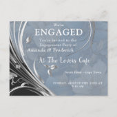 Zacht Bord Blauw Wit Mengsel Bloemen Uitnodiging Briefkaart (Voorkant)