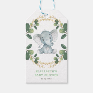 Zacht Botanisch groen Olifant Coed Baby shower Cadeaulabel