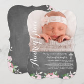 Zacht botanische chemicaliën Chalkboard | Baptisme Kaart (Voorkant / Achterkant)