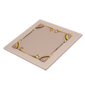 Zacht Bruin en Gouden Stijl Art Deco Keramische Te Tegeltje (Zijkant)