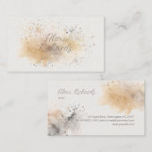 Zacht bruin en grijze Waterverf verstrooid Visitekaartje (Voorkant / Achterkant)