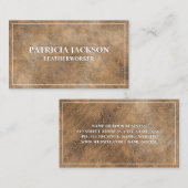 Zacht bruin lederen textuur achtergrond visitekaartje (Voorkant / Achterkant)