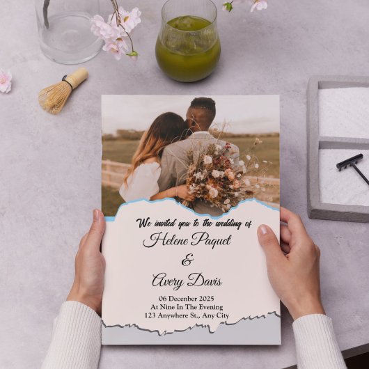 Zacht bruin minimalistische bruiloft receptie kaart