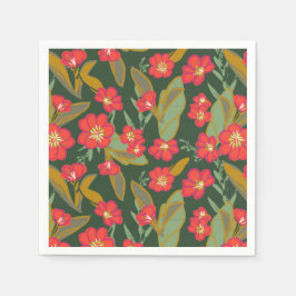 Zacht Caribisch tropisch bloemig Servet