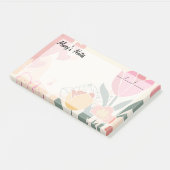 Zacht Chic Bloemen, Roze, Groen, en Geel 10"x 6" Post-it® Notes (Schuin)