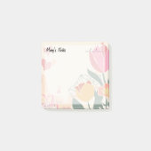 Zacht Chic Bloemen, Roze, Groen, en Geel 3"x 3" Post-it® Notes (Voorkant)