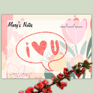 Zacht Chic Bloemen, Roze, Groen, en Geel 4"x 3" Post-it® Notes