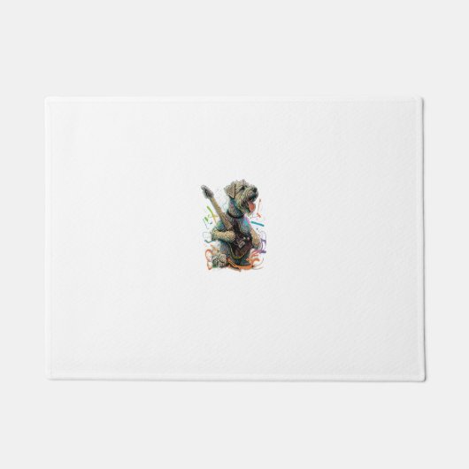 Zacht-Coated Wheaten Terrier hond spelen elektrisc Deurmat (Voorkant)