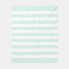 Zacht cyaan groen pastel & witte lijnen patroon fleece deken
