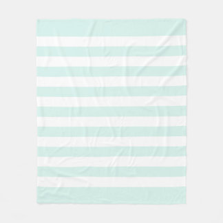Zacht cyaan groen pastel & witte lijnen patroon fleece deken