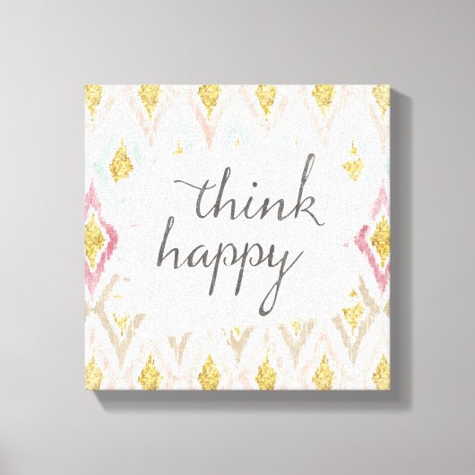 Zacht deco V | Denk er gelukkig over Canvas Afdruk (Voorkant)
