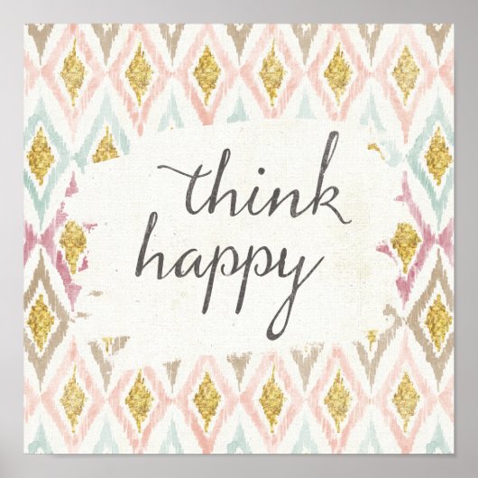 Zacht deco V | Denk er gelukkig over Poster (Voorkant)