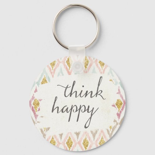 Zacht deco V | Denk er gelukkig over Sleutelhanger (Voorkant)