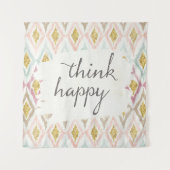 Zacht deco V | Denk er gelukkig over Wandkleed (Voorkant (horizontaal))