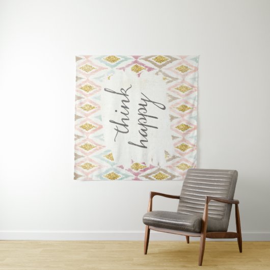 Zacht deco V | Denk er gelukkig over Wandkleed (In situ)