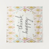 Zacht deco V | Denk er gelukkig over Wandkleed (Voorkant)