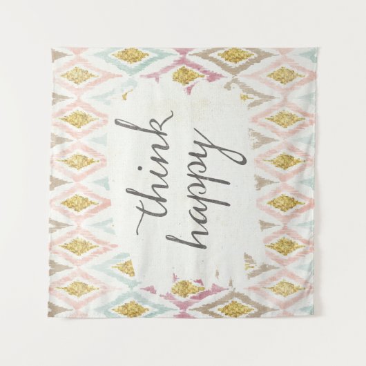 Zacht deco V | Denk er gelukkig over Wandkleed (Voorkant)