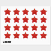 Zacht donkerrood glitter ster sticker (Vel)