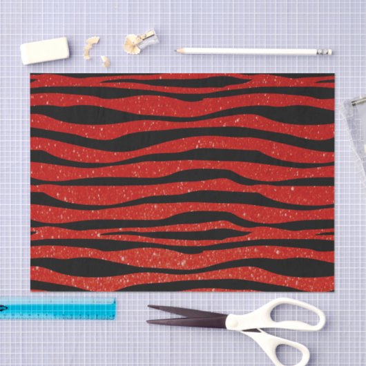 Zacht donkerrood glitter Zebra — Dierenafdrukken Tissuepapier (Craft)