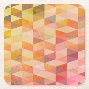 Zacht driehoek geometrisch patroon kartonnen onderzetters