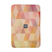 Zacht driehoek geometrisch patroon | monogram badmat (Voorkant Verticaal)