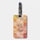 Zacht driehoek geometrisch patroon | monogram bagagelabel (Achterkant verticaal)