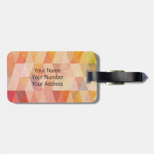 Zacht driehoek geometrisch patroon | monogram bagagelabel (Achterkant horizontaal)