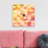 Zacht driehoek geometrisch patroon | monogram canvas afdruk (Insitu (Woonkamer))