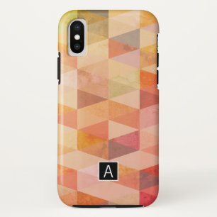 Zacht driehoek geometrisch patroon   monogram iPhone x hoesje