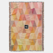 Zacht driehoek geometrisch patroon | monogram deken (Voorkant Verticaal)