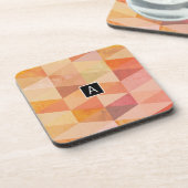 Zacht driehoek geometrisch patroon | monogram drankjes onderzetter (Linkerzijde)