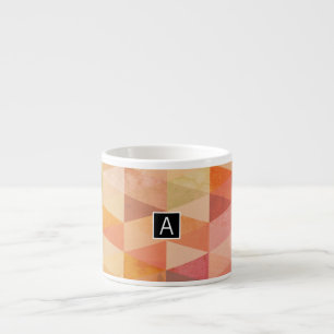 Zacht driehoek geometrisch patroon   monogram espresso kop