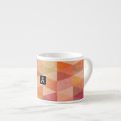 Zacht driehoek geometrisch patroon | monogram espresso kop (Voorkant rechts)