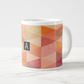 Zacht driehoek geometrisch patroon | monogram grote koffiekop (Voorkant rechts)